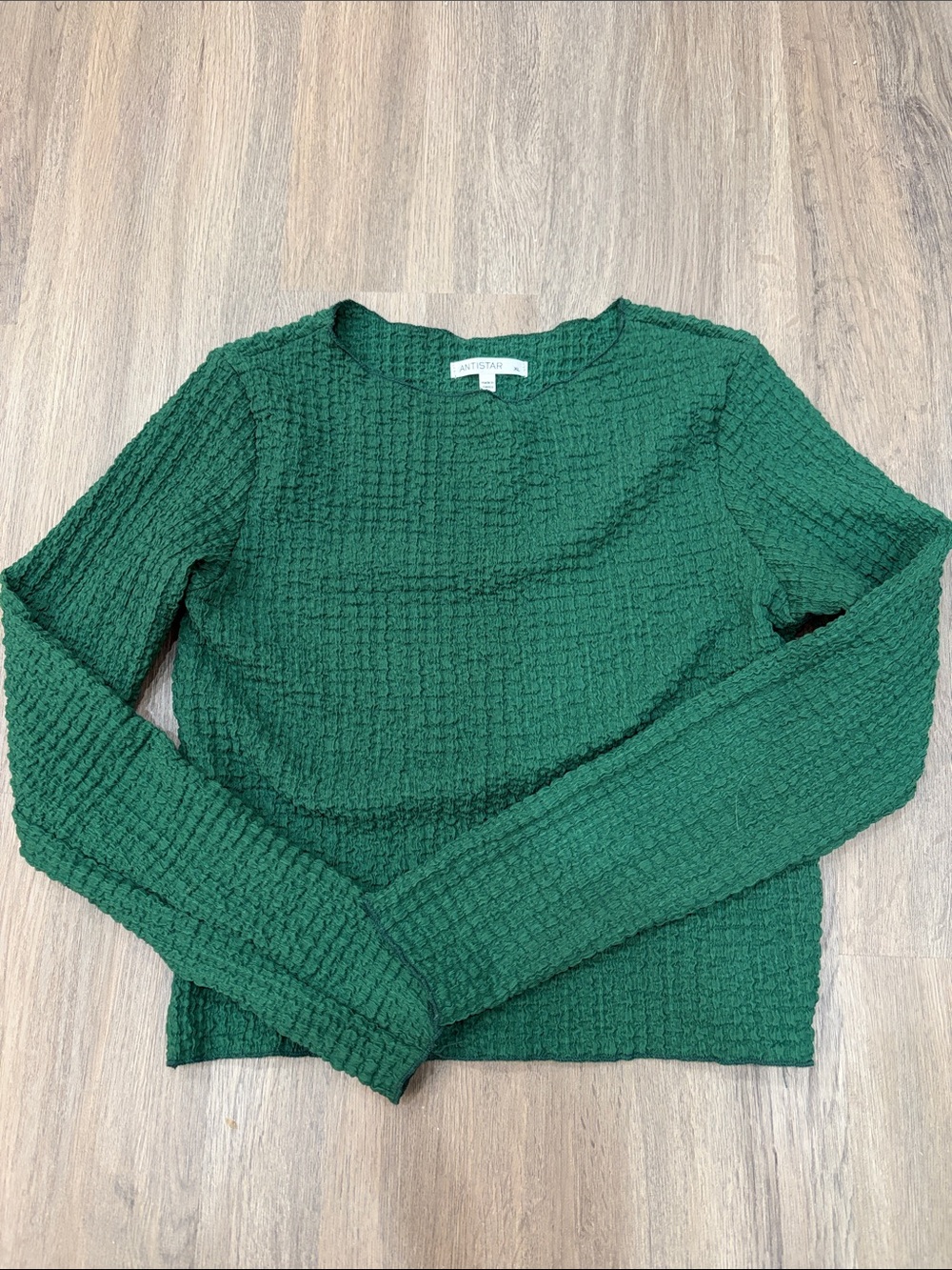 Madewell Green Textured Long-Sleeve Top